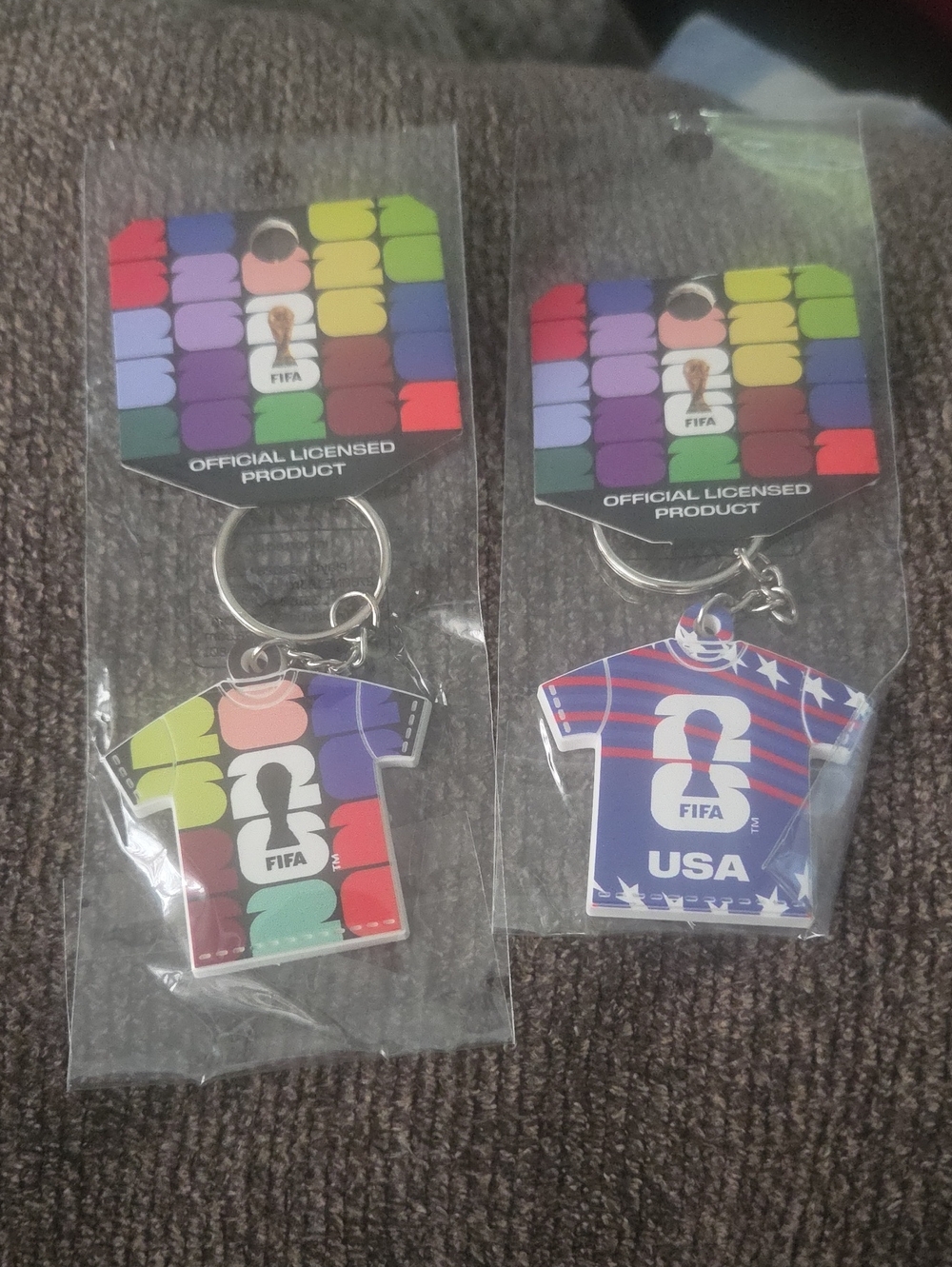 FIFA Official Licensed Keychain Set - Colorful Jersey Designs